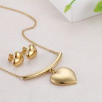 Titanium Steel 18K Gold Plated Simple Style Heart main image 4