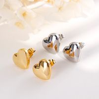 Titanium Steel 18K Gold Plated Simple Style Heart main image 5