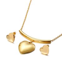 Titanium Steel 18K Gold Plated Simple Style Heart main image 6