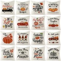 Thanksgiving Pumpkin Linen Peach Skin Printed Sofa Pillowcase Wholesale Nihaojewelry main image 1