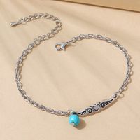 Retro Flying Heart Turquoise Anklet Wholesale Nihaojewelry main image 2