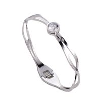 Stainless Steel Simple Fashion Single Rhinestone Bracelet Wholesale Nihaojewelry main image 6
