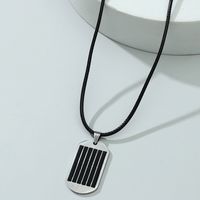 Stainless Steel Striped Square Necklace Wholesale Nihaojewelry main image 3