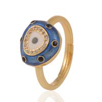 Fashion Vintage Geometric Eye Copper Inlaid Zircon Ring Wholesale Nihaojewelry sku image 2