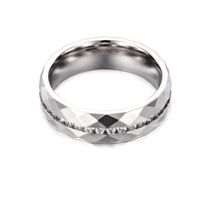 Korean New Zircon Stainless Steel Single Row Full Diamond Ring Wholesale Nihaojewelry sku image 1