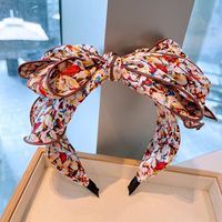 Korean Printing Contrast Color Large Bow Wide Headband sku image 6