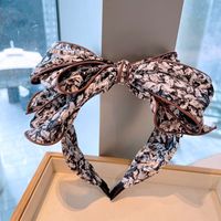 Korean Printing Contrast Color Large Bow Wide Headband sku image 8