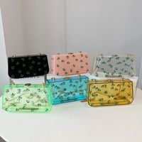 New Fashion Transparent Arcylic Printing One-shoulder Messenger Small Square Clutch Bag Wholesale Nihaojewelry main image 1