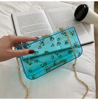 New Fashion Transparent Arcylic Printing One-shoulder Messenger Small Square Clutch Bag Wholesale Nihaojewelry main image 5