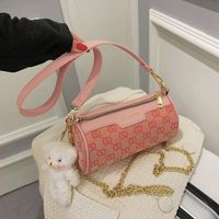 New Fashion Canvas Printing Cylinder Chain Shoulder Bag Wholesale Nihaojewelry main image 6