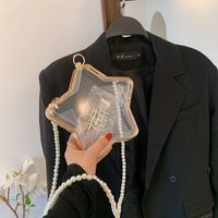 Simple Star-shaped Acrylic Transparent Pearl Chain Shoulder Bag Wholesale Nihaojewelry main image 2