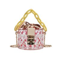 Fashion Printed New Acrylic Chain Shoulder Bucket Messenger Bag Wholesale Nihaojewelry sku image 2