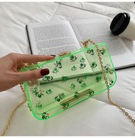 New Fashion Transparent Arcylic Printing One-shoulder Messenger Small Square Clutch Bag Wholesale Nihaojewelry sku image 2