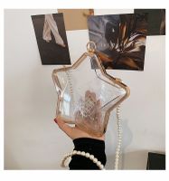 Simple Star-shaped Acrylic Transparent Pearl Chain Shoulder Bag Wholesale Nihaojewelry sku image 1