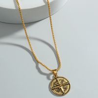 Nihaojewelry Retro Metal Eight-pointed Star Compass Pendant Necklace Wholesale Jewelry sku image 3