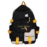 Fashion Cartoon Contrast Color Double Pocket Students Backpack Wholesale Nihaojewelry sku image 3