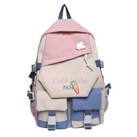 Fashion Cartoon Contrast Color Double Pocket Students Backpack Wholesale Nihaojewelry sku image 4