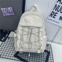 Korean Solid Color Grid Rlarge-capacity Backpack Wholesale Nihaojewelry sku image 1