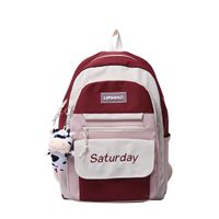 Korean Large Capacity Candy Color Embroidery Backpack Wholesale Nihaojewelry sku image 1