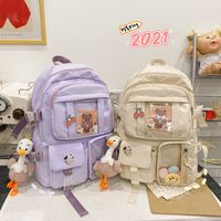Korean Transparent Colorful Cartoon High School Backpack Wholesale Nihaojewelry main image 2