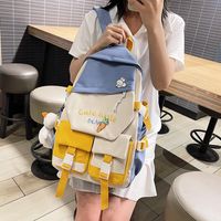 Fashion Cartoon Contrast Color Double Pocket Students Backpack Wholesale Nihaojewelry main image 6