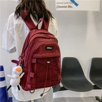 Korean Solid Color Grid Rlarge-capacity Backpack Wholesale Nihaojewelry main image 5