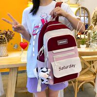 Korean Large Capacity Candy Color Embroidery Backpack Wholesale Nihaojewelry main image 5