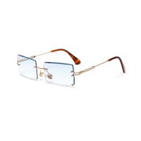New Square Frameless Sunglasses Vintage Transparent Glasses sku image 5