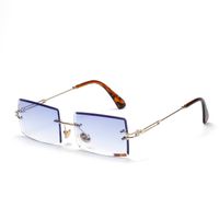 New Square Frameless Sunglasses Vintage Transparent Glasses sku image 6