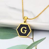 Titanium Steel Simple Style Plating Letter Necklace sku image 7