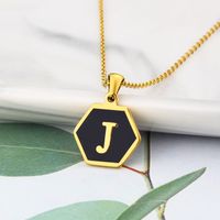 Acier Au Titane Style Simple Placage Lettre Collier sku image 10