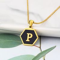 Titanium Steel Simple Style Plating Letter Necklace sku image 16