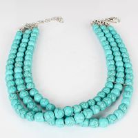 Wholesale Jewelry Imitation Turquoise Multi-layer Short Necklace Nihaojewelry main image 4