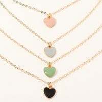Simple Children's Painting Oil Heart Necklace 4 Sets Wholesale Nihaojewelry main image 4
