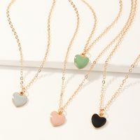 Simple Children's Painting Oil Heart Necklace 4 Sets Wholesale Nihaojewelry main image 5