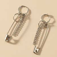 Creative Pin Long Chain Letters Geometric Stitching Earrings Wholesale Nihaojewelry main image 4