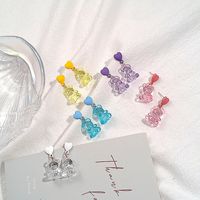 Korean Candy Color Acrylic Bear Earrings Wholesale Nihaojewelry main image 3