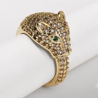 Wholesale Jewelry Leopard Shape Copper Inlaid Zirconium Open Ring Nihaojewelry main image 1