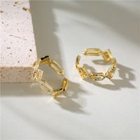 Wholesale Jewelry Geometric Splicing Copper Copper Inlaid Zircon Opening Ring Nihaojewelry main image 1