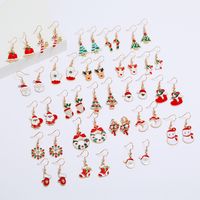 Cartoon Christmas Alloy Dripping Santa Claus Elk Earrings Set Wholesale Nihaojewelry main image 1
