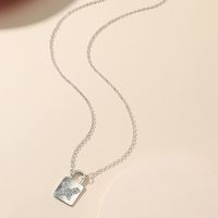 Wholesale Jewelry Lock Butterfly Diamond Pendant Necklace Nihaojewelry main image 5