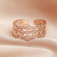 Wholesale Jewelry Three-layer Star Copper Inlaid Zircon Open Ring Nihaojewelry main image 3