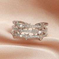 Wholesale Jewelry Three-layer Star Copper Inlaid Zircon Open Ring Nihaojewelry main image 5