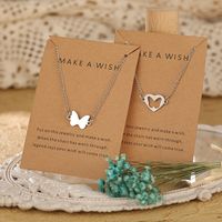 Wholesale Jewelry Hollow Butterfly Heart Necklace Bracelet 2-pieces Nihaojewelry main image 1