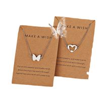 Wholesale Jewelry Hollow Butterfly Heart Necklace Bracelet 2-pieces Nihaojewelry main image 6