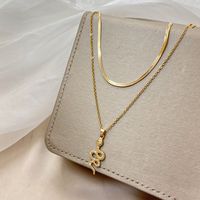 Wholesale Jewelry Snake-shaped Diamond-studded Pendant Double-layer Necklace Nihaojewelry main image 3