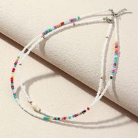 Nz2230 New Style Handmade Beaded Contrast Color Bead Necklace Fresh Pastoral Style Shell Necklace Clavicle Chain main image 3