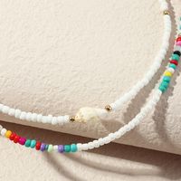 Nz2230 New Style Handmade Beaded Contrast Color Bead Necklace Fresh Pastoral Style Shell Necklace Clavicle Chain main image 4