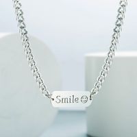 Wholesale Jewelry Geometric Letter Pendant Thick Chain Titanium Steel Necklace Nihaojewelry main image 1