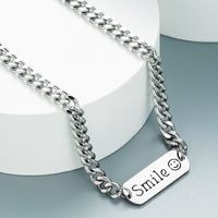 Wholesale Jewelry Geometric Letter Pendant Thick Chain Titanium Steel Necklace Nihaojewelry main image 3